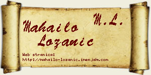 Mahailo Lozanić vizit kartica